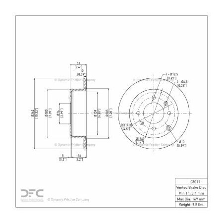 Dynamic Friction Co DFC GEOSPEC Coated Rotor - Blank - Dynamic Friction Company 604-03011 604-03011